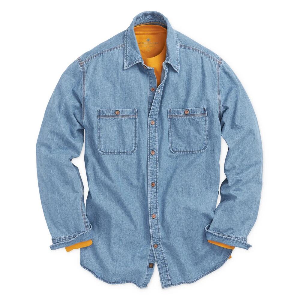 The Territory Ahead Blue Denim Casual Button Down Shirt